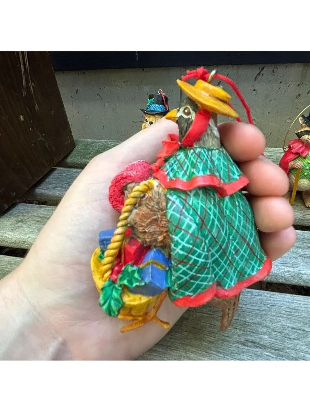 Set of 4 Vintage Woodland Animal Christmas Ornaments